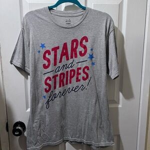 Stars and Stripes Forever gray patriotic T Shirt